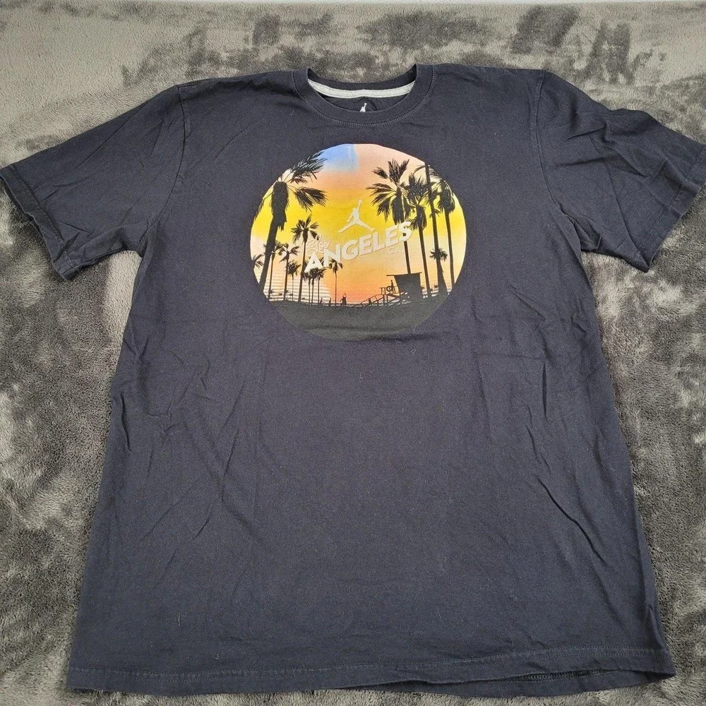 Air Jordan Los Angeles Graphic T Shirt Black Size Large